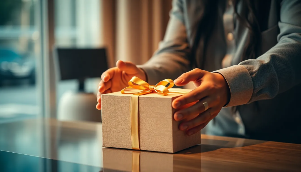 experiência de unboxing de presente corporativo premium